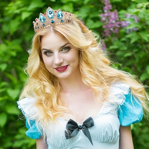 Miniatura 4 de Corona de princesa Halloween Cosplay Accesorios para el cabello Niñas Tiara Nupcial Boda Cristal Banda para el Pelo Tiara Tiara Regalos de Cumpleaños