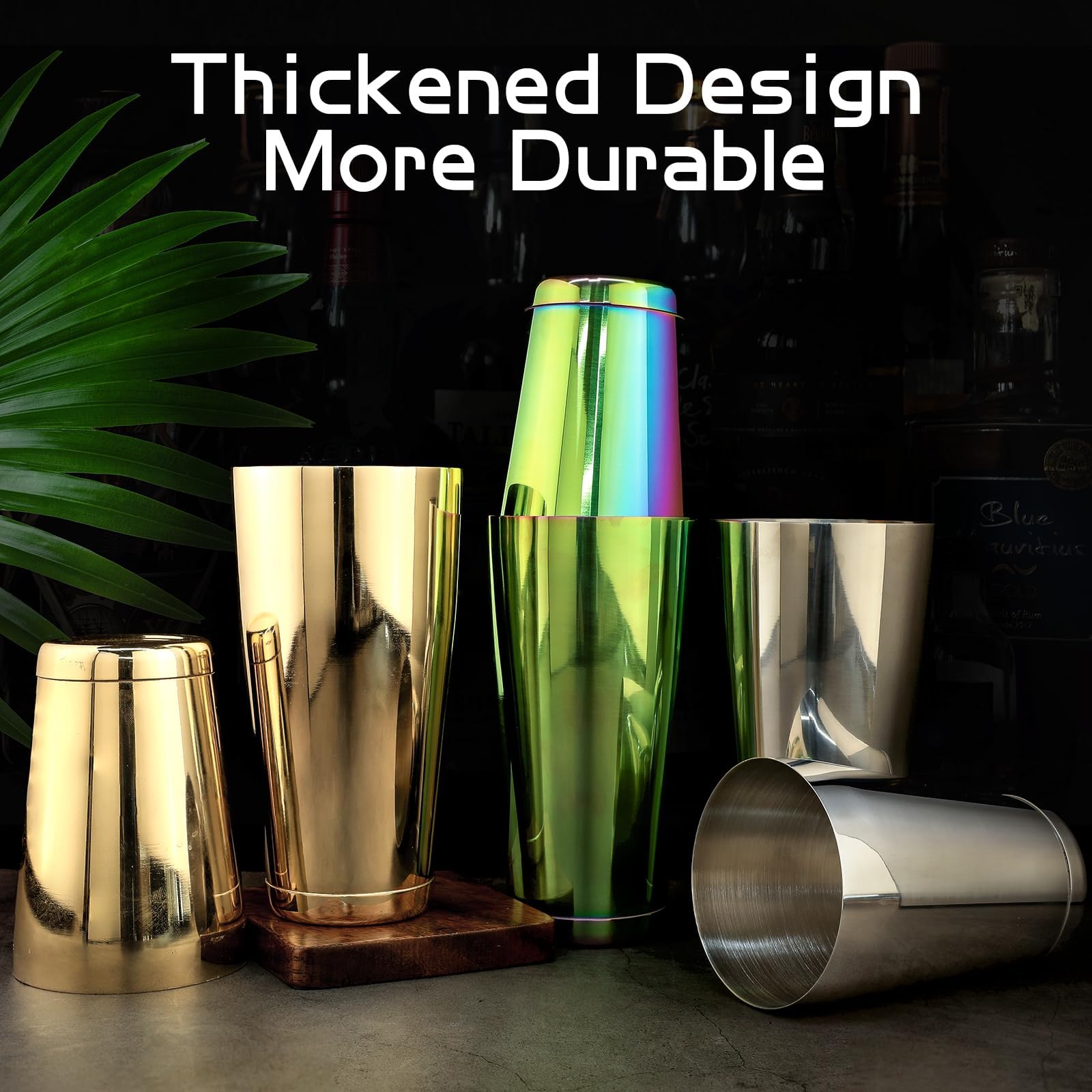 Shaker à cocktail en acier inoxydable – 2 pièces 530,3 g et 793,8 g Boston Shaker Bar Shaker Shaker Set de barman Shaker pour barman – Doré