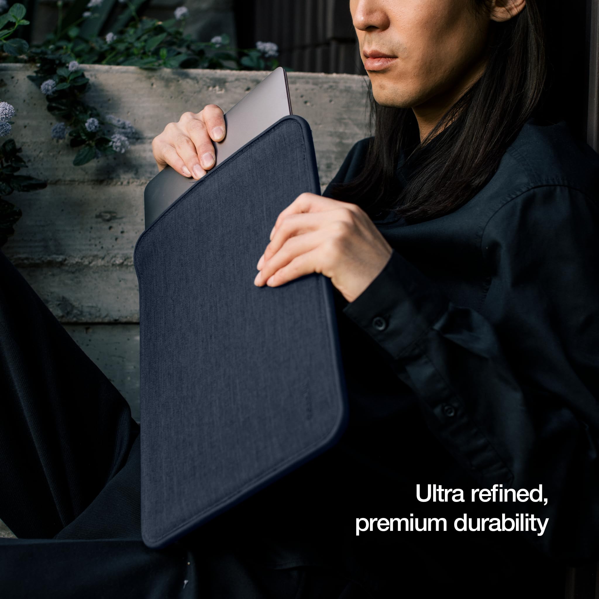 Incase ICON etui na laptopa 14 cali na MacBooka Pro – Woolenex – etui na laptopa – bezpieczne i trwałe, zapewniające maksymalną ochronę przed wstrząsami (37,5 x 25,6 x 2,2 cm) – Heather Navy