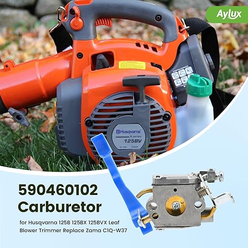 Miniatura 2 de 590460102 Carburador para Husqvarna 125B 125BX 125BVX Reemplaza Zama C1Q-W37 con filtro de aire 545112101 581798001 Kit de línea de combustible