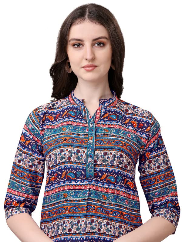 Miraan Women's Crepe Short Kurti – Ready-Made, Lightweight & Printed