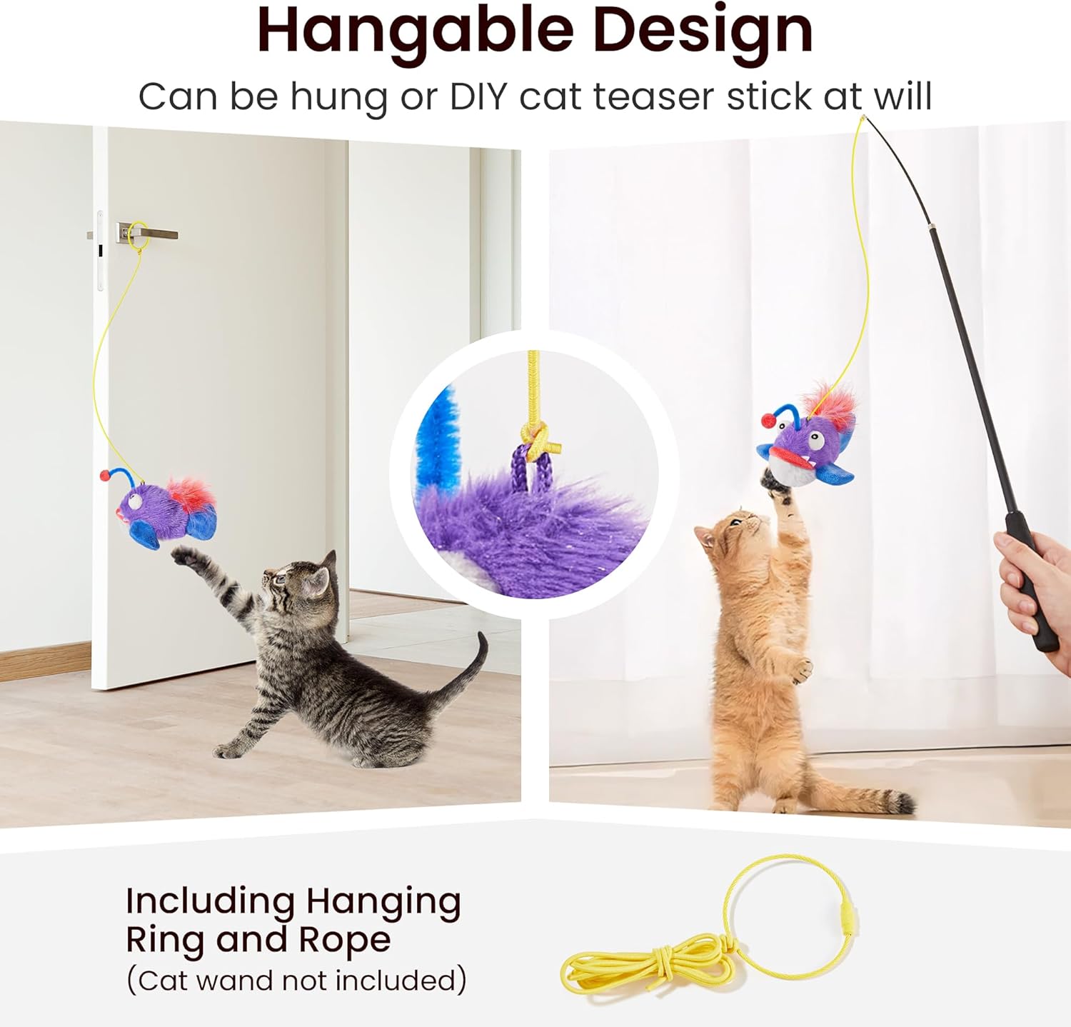 Cat Toys Flapping Fish, Interactive Realistic Anglerfish Toy