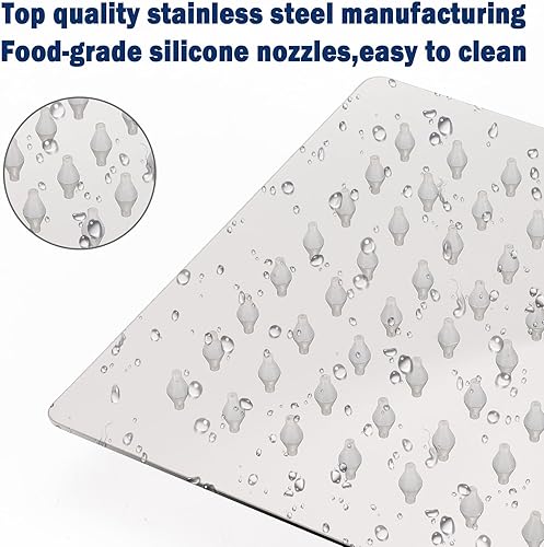 Miniatura 5 de NearMoon - Cabezal de ducha de lluvia cuadrado de acero inoxidable de alto flujo, diseño de alta presión, impresionante experiencia de ducha incluso