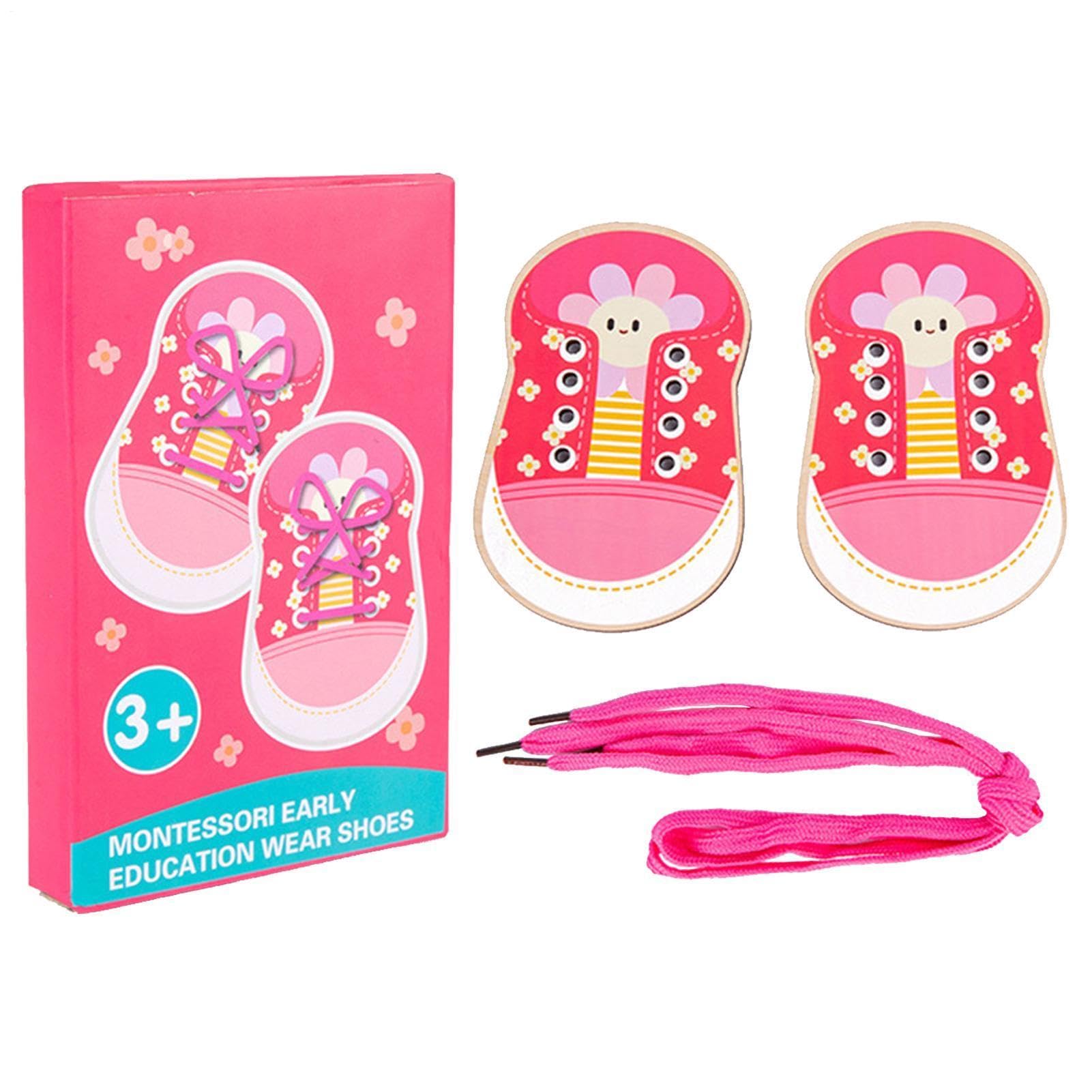 Shoe Tying Board - Kids Shoelace Practice Learning Toy - Early Educational Training Aid - Shoe Lace Threading Tool for Children Hand Skill Development Home Learning Toy