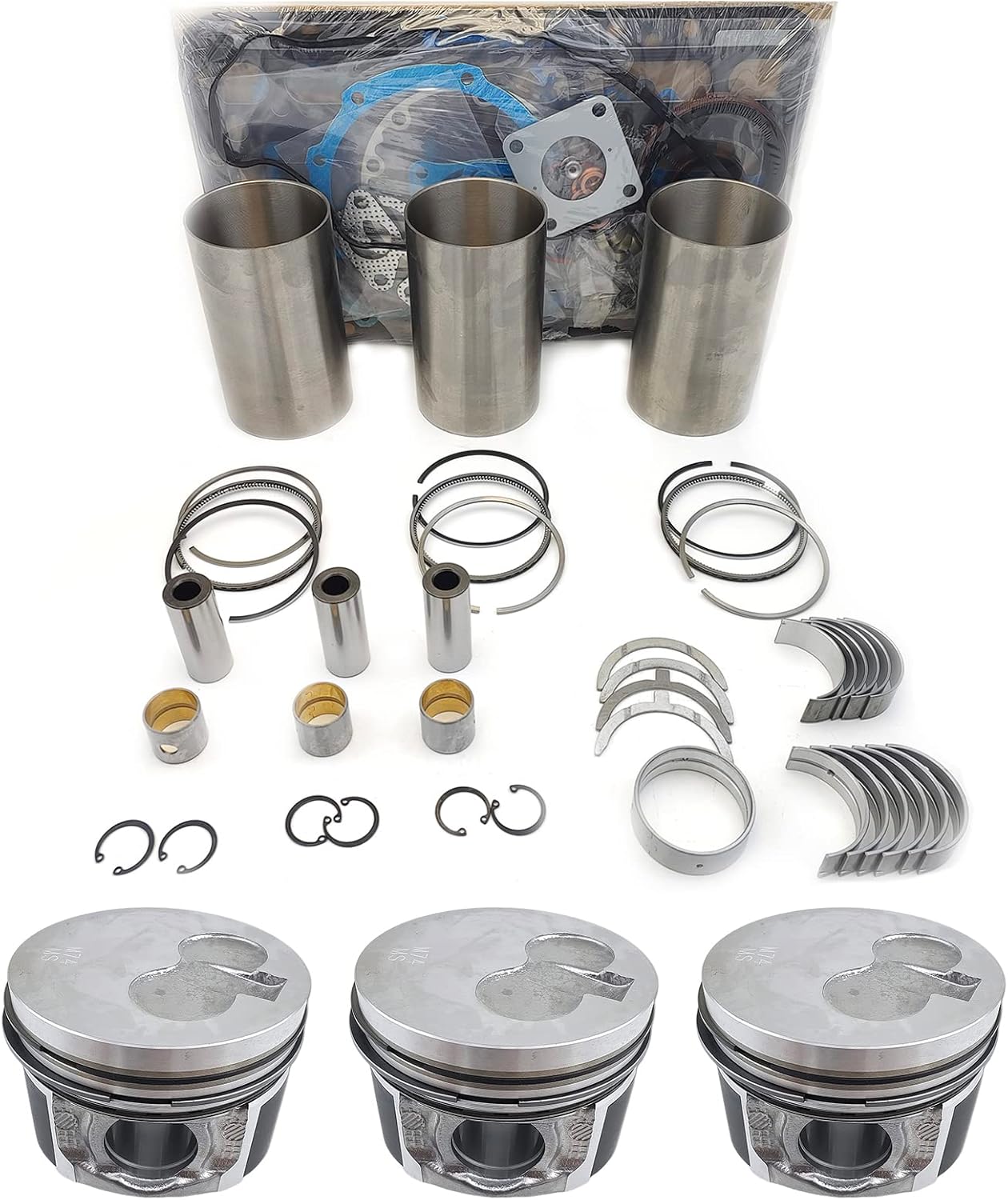 3TNM74 Engine Rebuild Kit (No valve set) for FOR Yanmar 3TNM74F-SAKV 3TNM74F-NCJT Engine SCT1 SA221 Tractor Mini Excavator Generator FOR John Deere 1023E Tractor