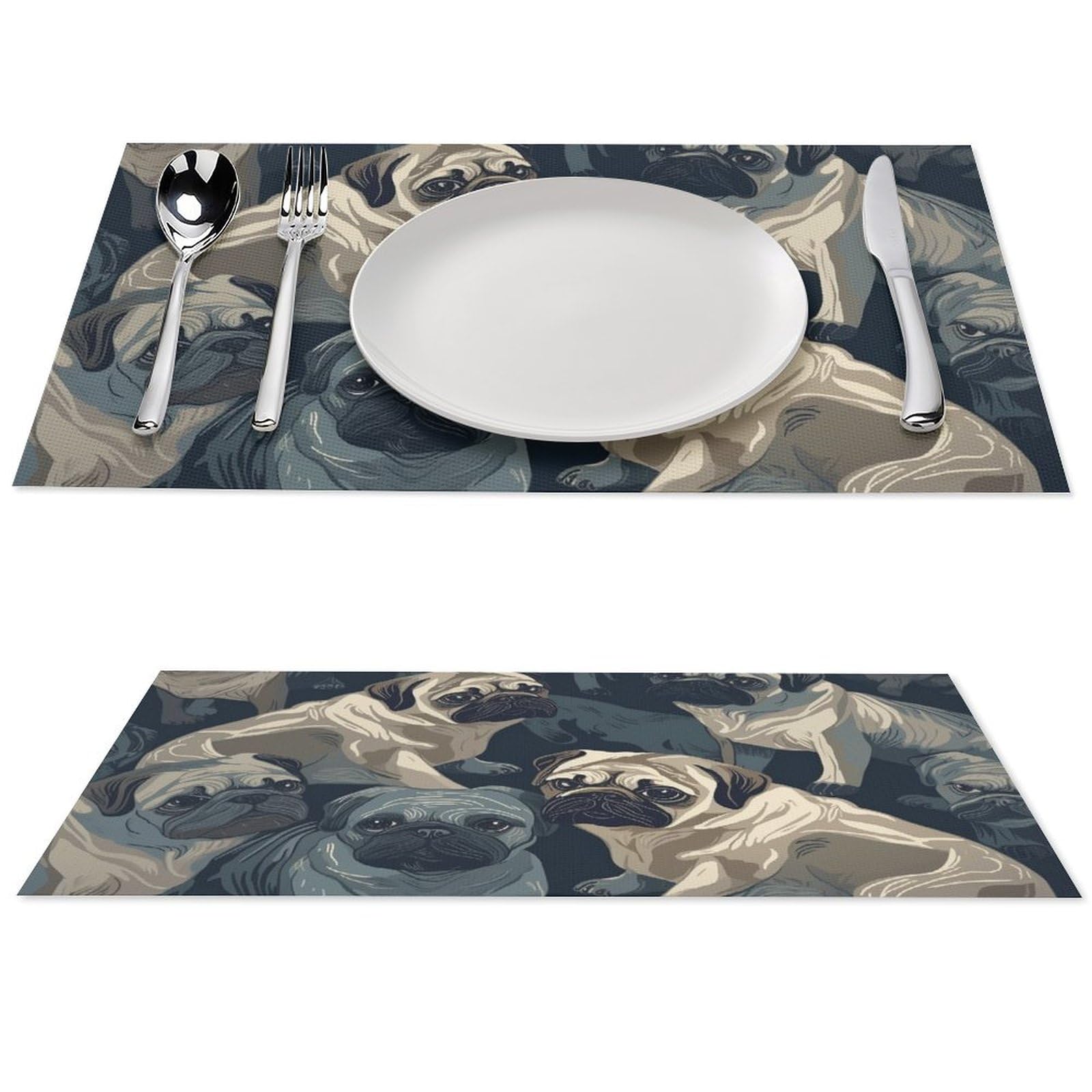 Sets de table motif carlin en PVC lavable lot de 6 pièces antidérapantes pour repas
