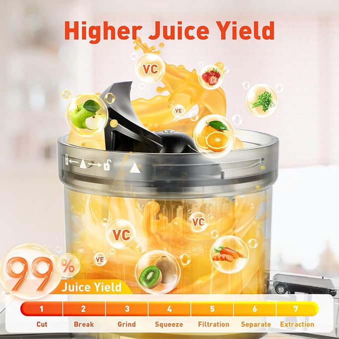 Extractor de Jugos Prensado Frío Boca Ancha 120V 200W miniatura 5