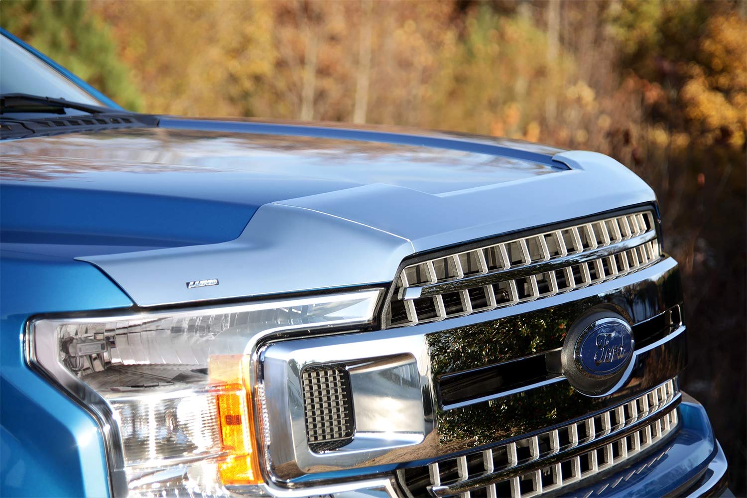 Lund 18834 Interceptor Hood Shield - Blue Grey Finish, Full-Height Protection - View #10