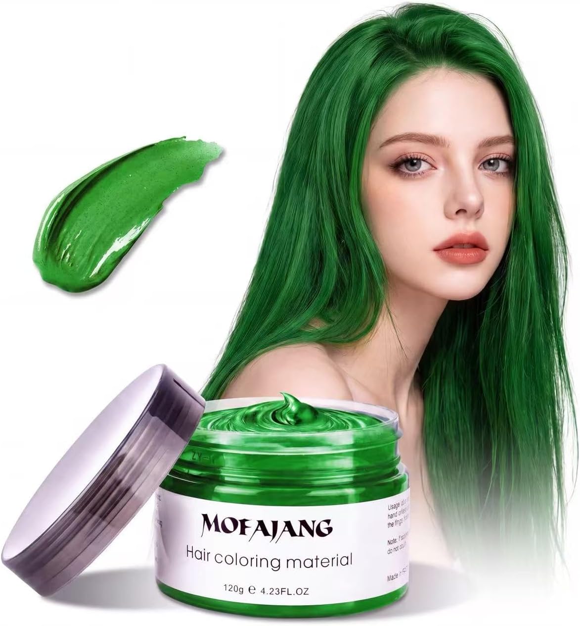 Green Hair Spray Dye Temporary Hair Color Wax,Acosexy 4.23oz Hair Wax Color, Hair Spray Hair Styling Clays Ash for Cosplay,Party,Masquerade, Halloween.etc (Green)