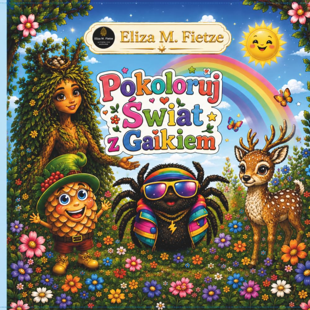 Pokoloruj Świat z Gaikiem: Magiczna kolorowanka dla dzieci 4-8 lat Bajkowy świat Gaika, leśne przygody, mama sosna, Fikołek, mama sosna i szalony Błyskot Pająk