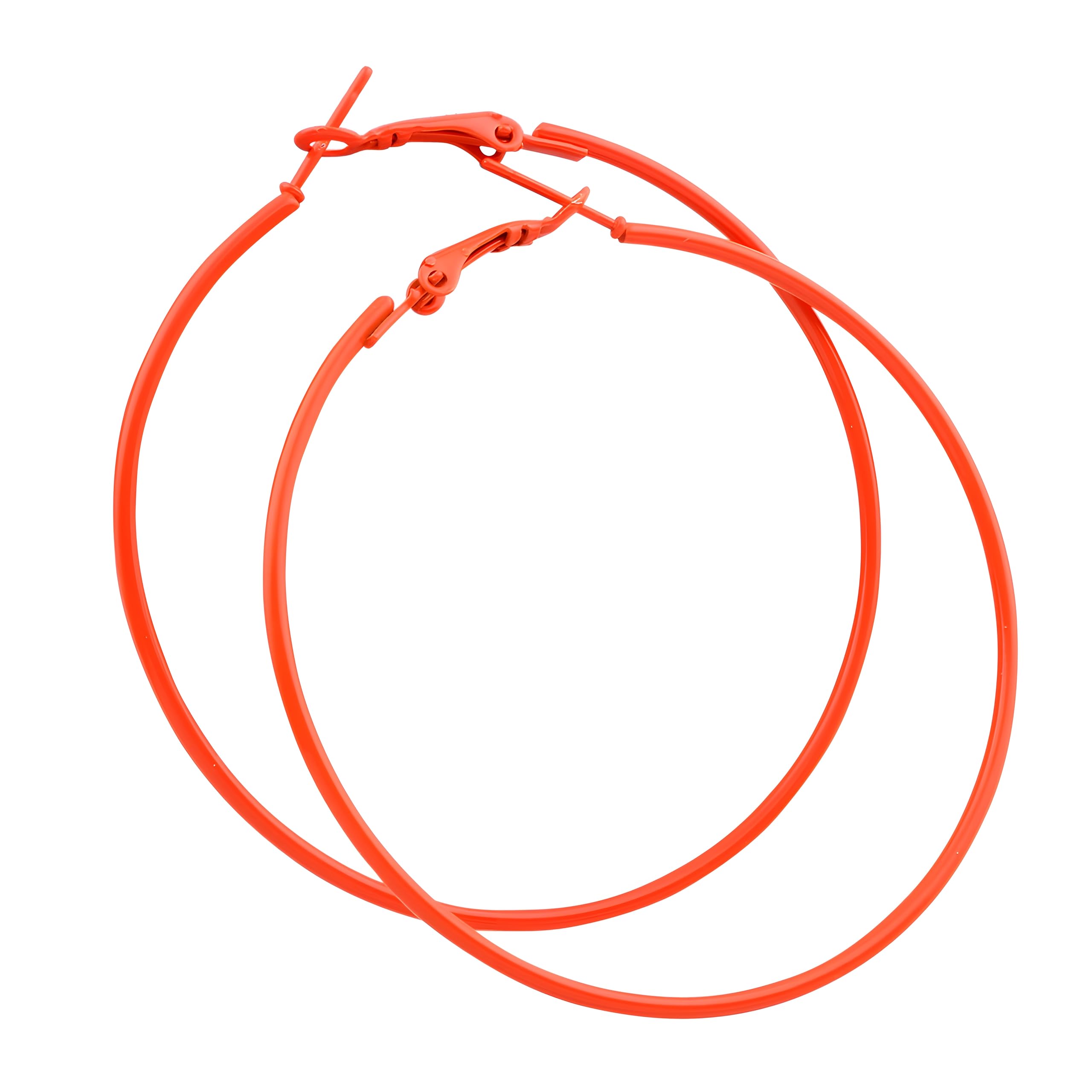 IDB Classic Stainless Steel Big Hoop Earrings - 2.32" x 2.48" x 0.07" (59x63x2mm) - Multiple Colors to choose from