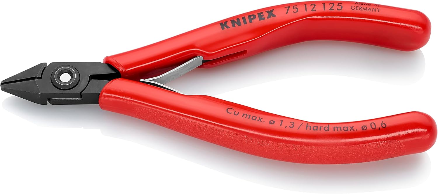 Knipex 75 12 125 Electronics Diagonal Cutters 4,92" with bevel and lead catcher