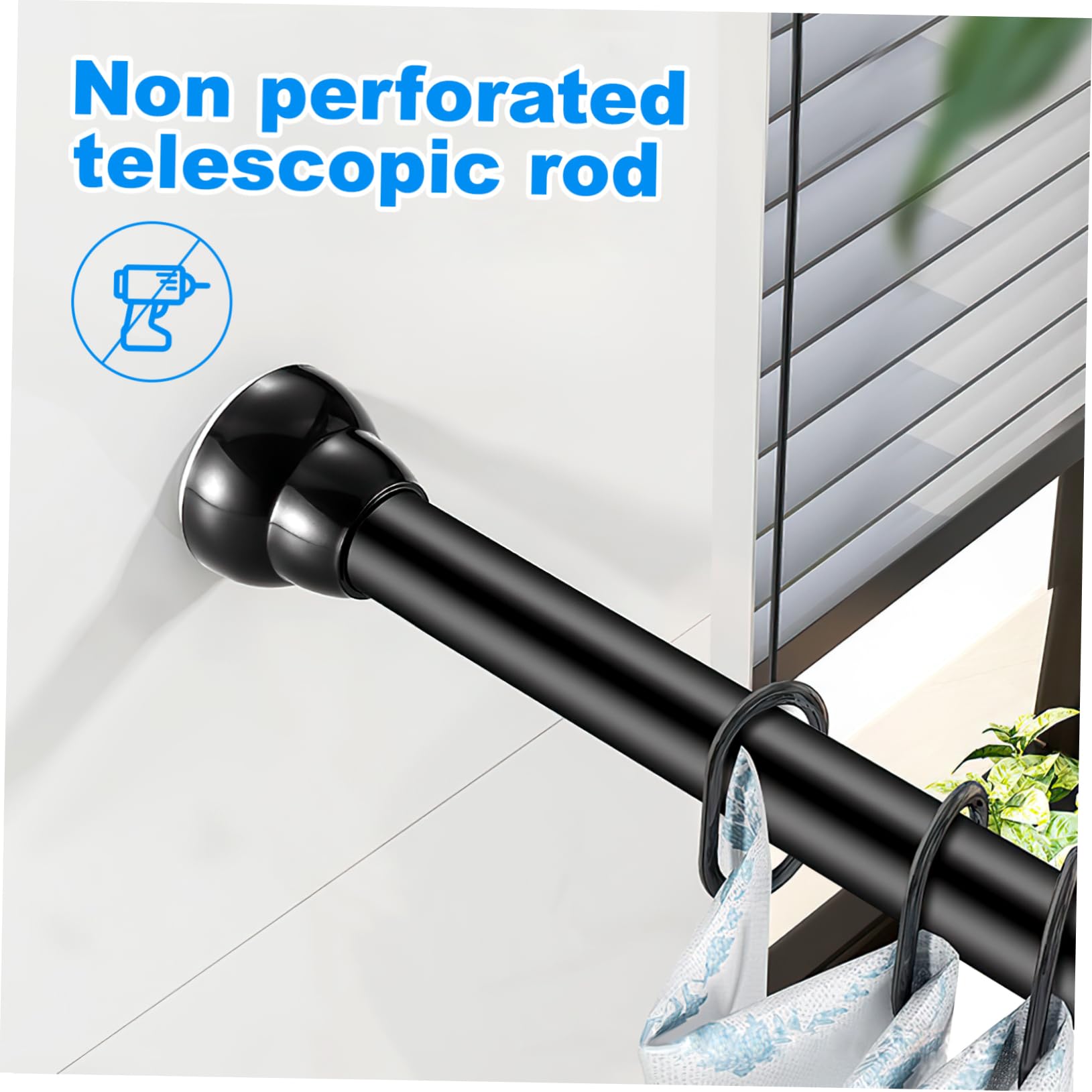 Cabilock Barra De Cortina De Ducha Perforada Tensores Para Ventanas 48 a 84 Barra De Cortina Extensible Barras De Cortina Barras De Ducha Para Baño Guía Multifunción Acero Inoxidable