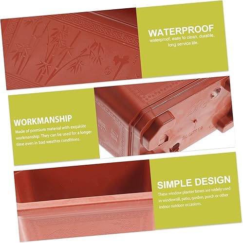 Miniatura 2 de 10 cajas de macetero para balcón, maceta para alféizar de ventana, maceta de jardín, contenedor de plantación de vegetales, maceta de plástico para