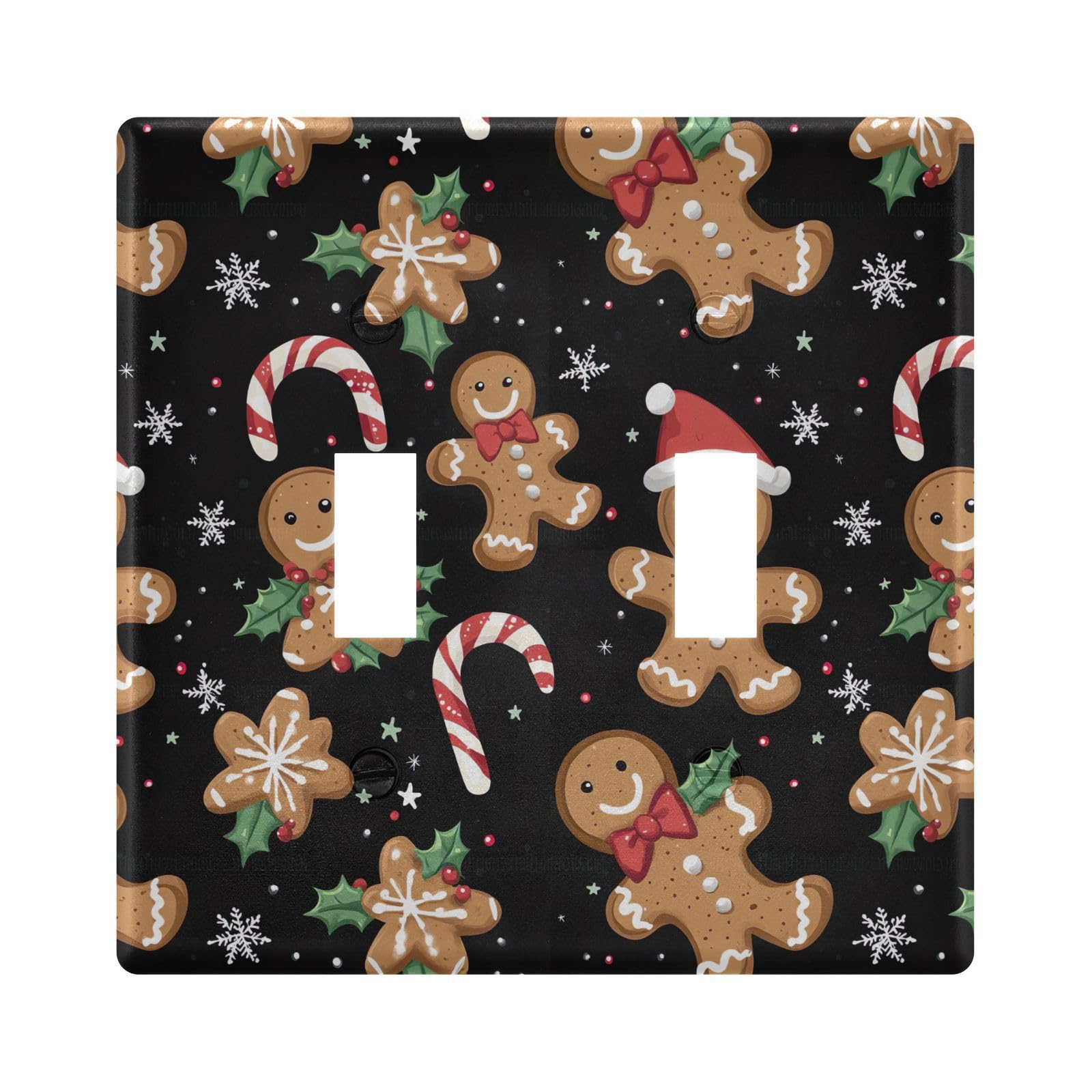 UMIRIKO Christmas Gingerbread Man Light Switch Cover Plate Covers Decorative Double Toggle Home Decor 202b7178