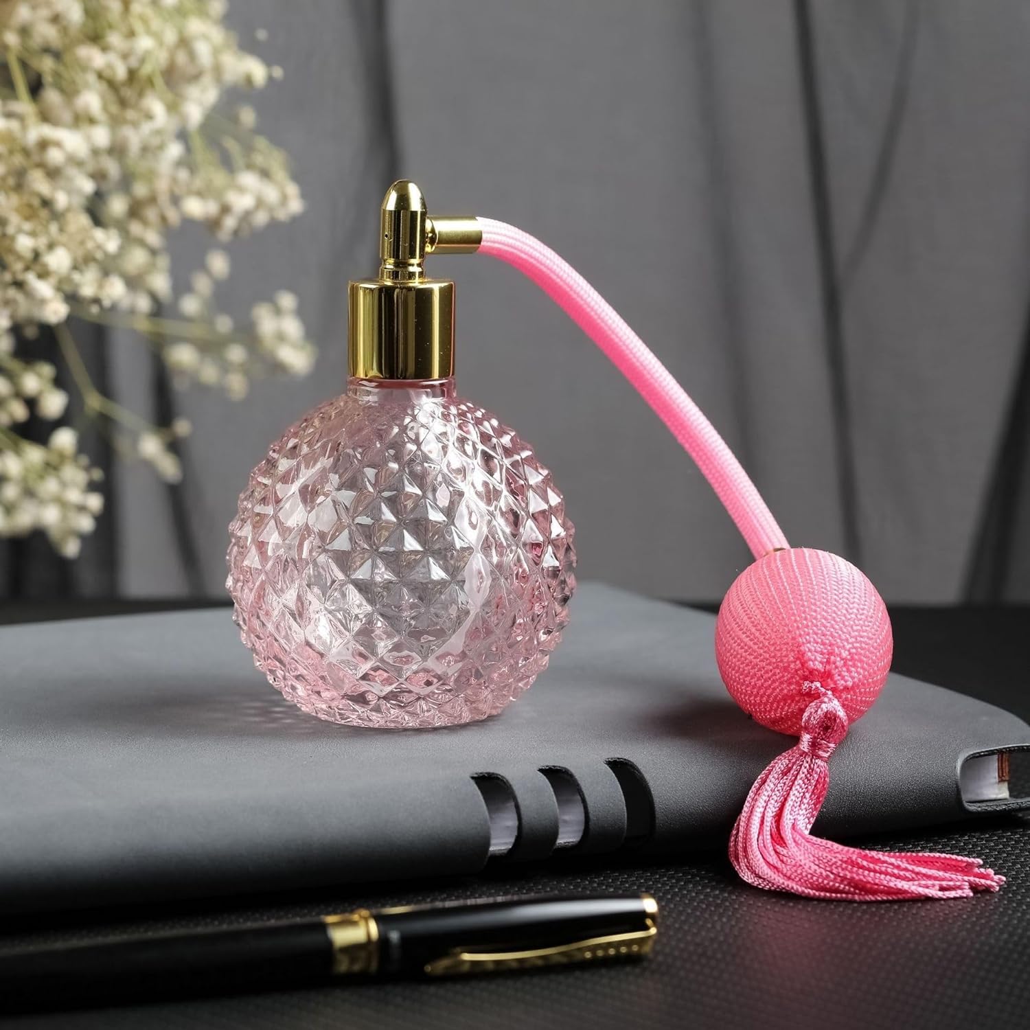 Mini butelki podróżne na perfumy, atomizer do perfum Butelka na perfumy Pusta 100 ml Kolorowy kryształ Vintage Gold Długie frędzle w sprayu Mgła Pompka z atomizerem do perfum Szklane butelki wielokrot