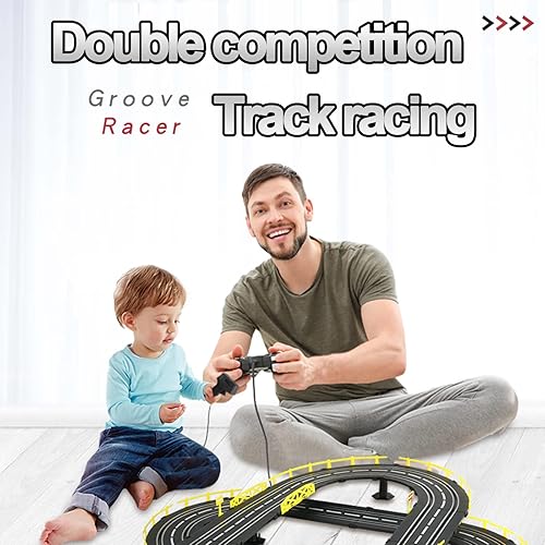Miniatura 2 de Pistas de carreras eléctricas de 16.4 ft, juego de pistas de carreras de coches de carreras de alta velocidad, incluye 4 coches de ranura Super Loop