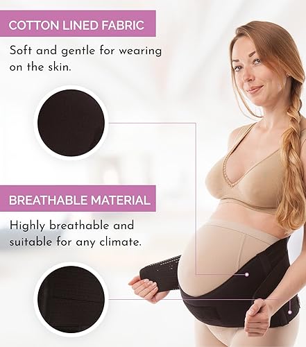 Miniatura 3 de GABRIALLA Banda para el vientre para embarazo, soporte fuerte, 8 pulgadas de ancho, fabricada en Estados Unidos