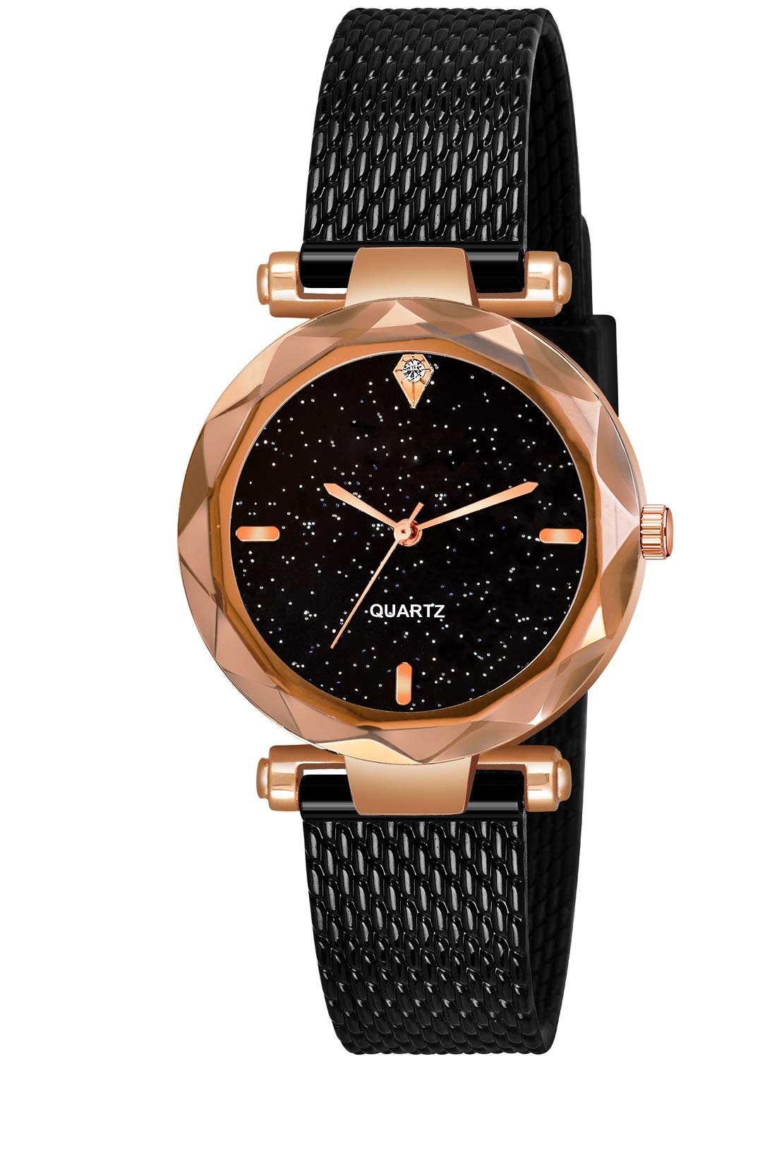 Sooms Analogue Womens Watch (Rose Gold Dial Black Colored Strap) (B08RB2BZMP) Amazon Price History, Amazon Price Tracker