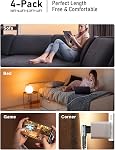 USB C Câble 3.2A, 4-Pack [90° Placé en or] USB A à type C câble charge rapide angle droit,MRGLAS [10+6,6+3,3+1,6FT] Chargeur de type C GalaxyS10 S9 S21