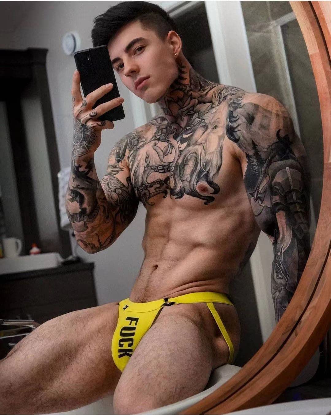 Jockstrap String pour homme Sous-vêtements sexy pour homme Slips Thong Coton Taille basse String Sport Jock Strap