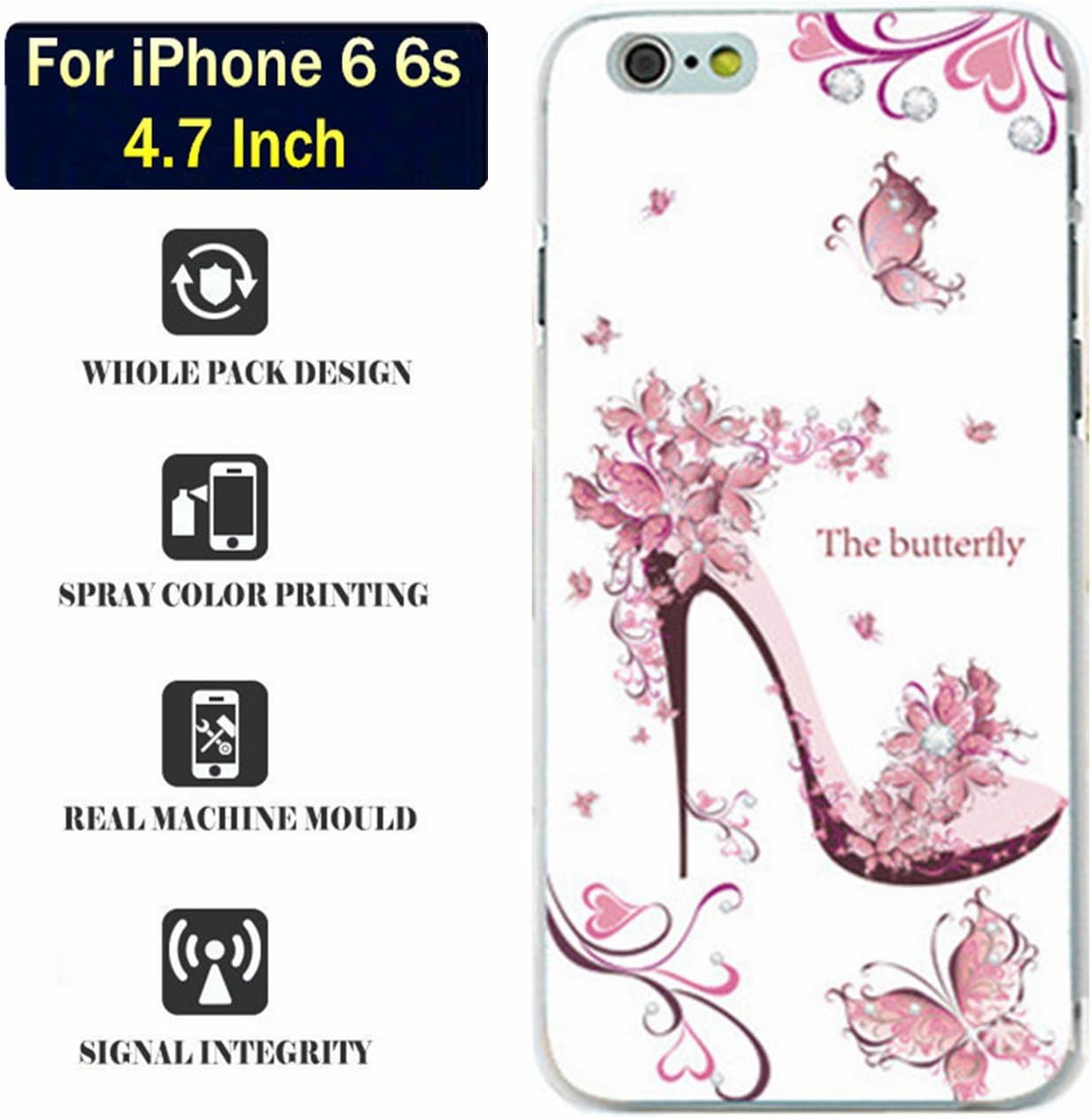 iPhone 6 6s Case,For Girls Ladies Originality Lightweight Coloured Drawing Pattern Unique Stylish PC Material Shell Skin for iPhone 6 6s 4.7 inch(pink)