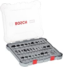Bosch Mixed Router Bit Set | 30-Piece Router Bit Set | 6 mm Shank | Fine Carbide Cutting Edges | Multiple Profiles for Woo...