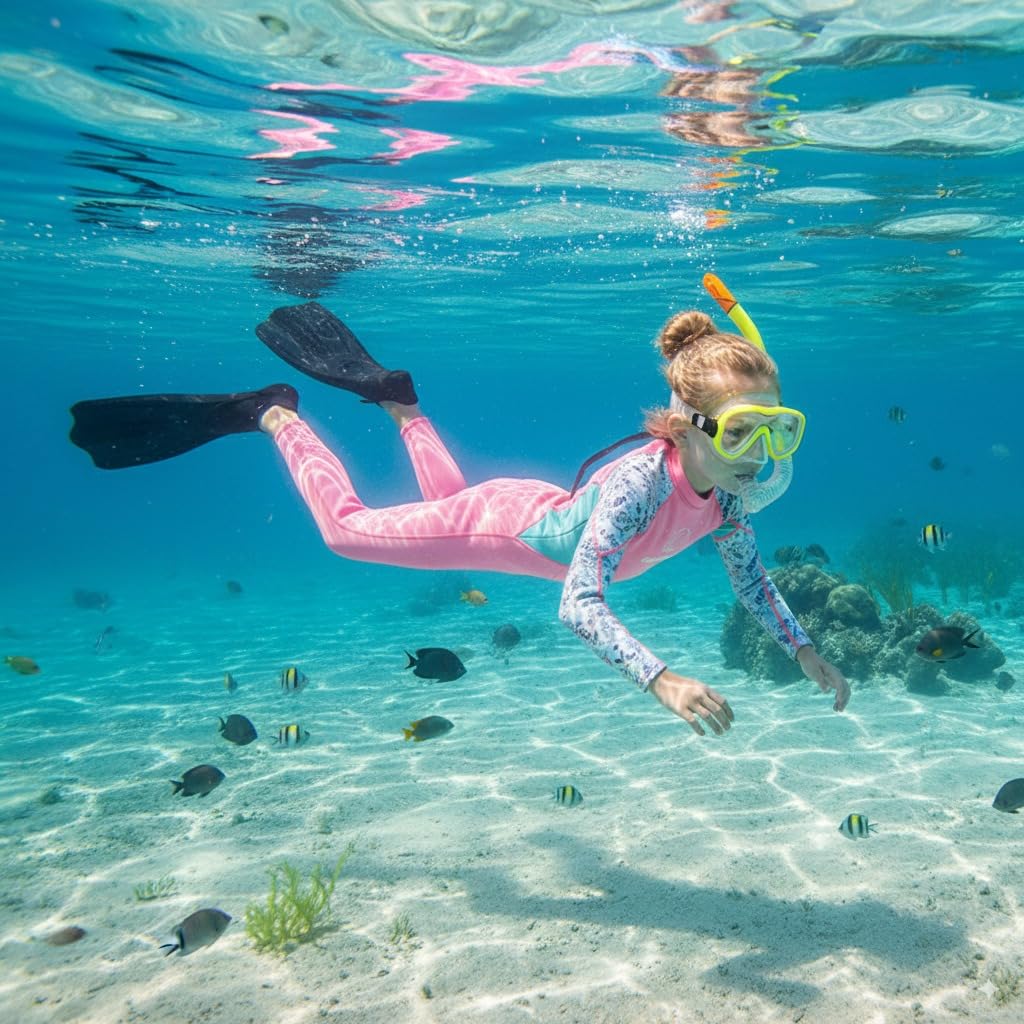 Gogokids Combinaisons Humides pour Filles, Maillot de Bain pour Enfants Une Pièce Combinaisons de Plongée Thermique 2.5mm Néoprène Vêtements Anti-UV