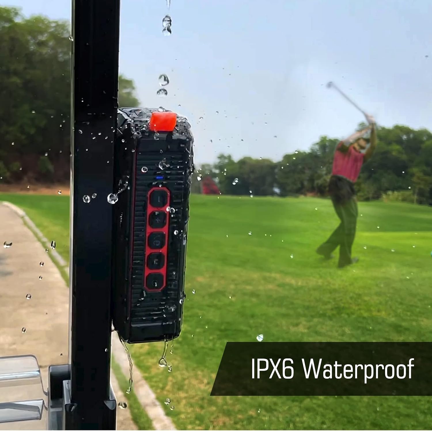 Lowest Price Pro Portable Magnetic Bluetooth Golf Speaker Wireless Waterproof IPX6/Shockproof - 3rd Generation Magnetic Golf Speakers for Golf Cart 20-Hour Playtime Golf Gifts (TWS & SD Card Function)