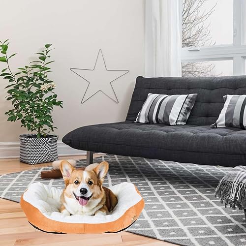 Miniatura 6 de Resulzon Cama redonda para perros y gatos, colchón, almohadillas lavables, suave y duradera, de pelo sintético para dormir, para mascotas, para