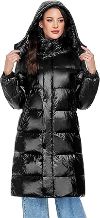 JGGSPWM Women's Winter Puffer Coat Thicken Fleece Lined Down Jacket Waterproof Faux Furry Trim Detachable Hooded Parka Red XL