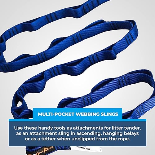 Miniatura 4 de Rock-N-Rescue Daisy Chain - 15.5 kN, correa de nailon multibucle, fabricada en Estados Unidos, escalada en roca, bomberos y equipo de rescate