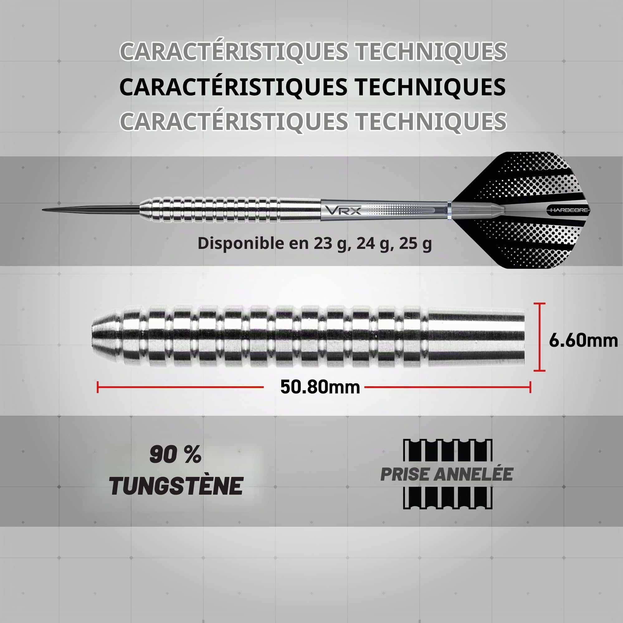 RED DRAGON Rebels 21g, 23g, 25g ou 26g Fléchettes Pointes Acier avec Ailettes et Tiges de Flechettes