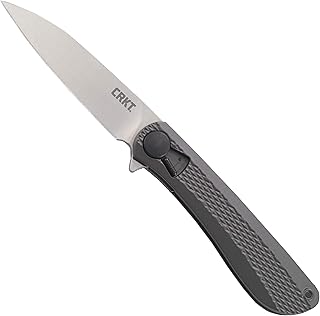 CRKT Slacker EDC Folding Pocket Knife: Take Apart Field Strip, Satin Drop Point Blade, Flipper Open, Liner Lock, Aluminum ...