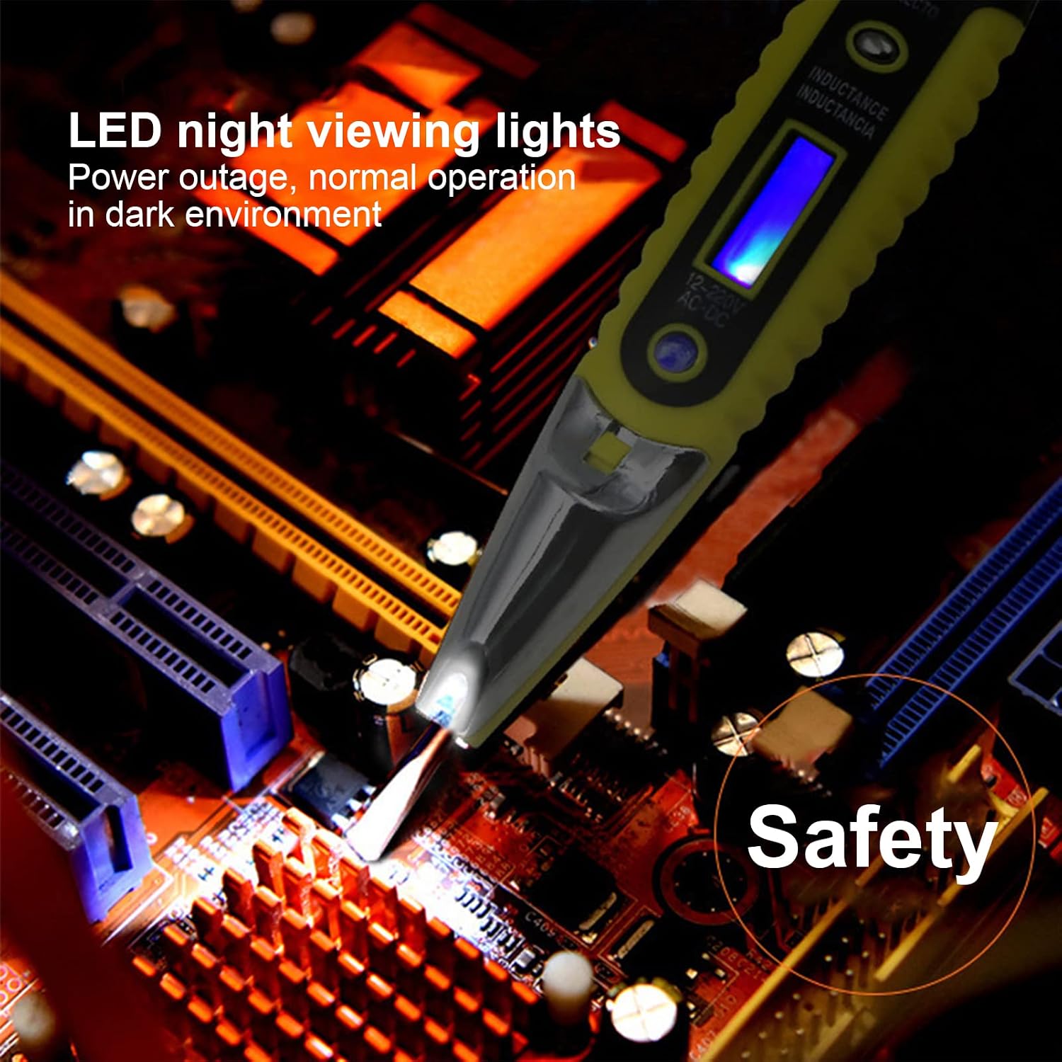 Plplaaoo Digital Voltage Tester Pen with LED Display | Multi-Function AC/DC Voltage Detector for 12V-220V Home Appliance Repair | Non-Contact Electrical Tester Tool for Outlets & Switches