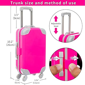 XFEYUE 23 Pcs American 18 Doll Clothes and Accessories Travel Set(No Doll