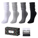 Zmart Slouchy Socks for Women - Slouch Scrunch Socks, 4-5 Pairs Knee Length