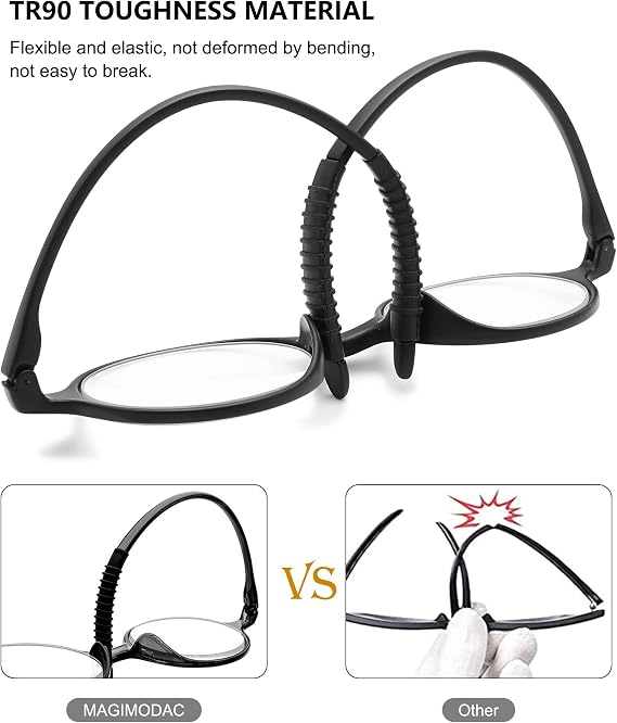 Retro Reading Glasses Small Round TR90 Unbreakable Lightweight Vintage Eyeglasses for Women Men 1.0 1.25 1.5 1.75 2.0 2.25 2.5 2.75 3.0 3.5 4.0