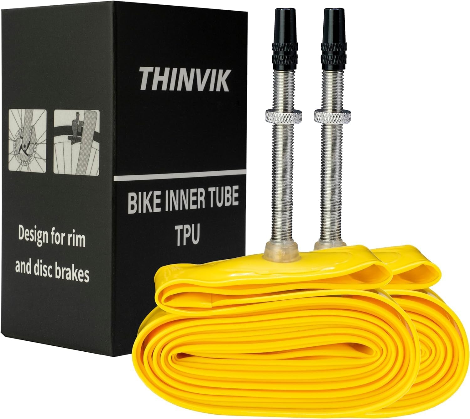 TPU Inner Tube Upgraded Durability for Road Bike MTB Gravel Bicycle Tire 700cc x 18-32, 33-50c, 29'', 27.5'' Bicycle Tube 45MM 65MM 85MM Length of Presta Valve- 2 PCS (One Pair)