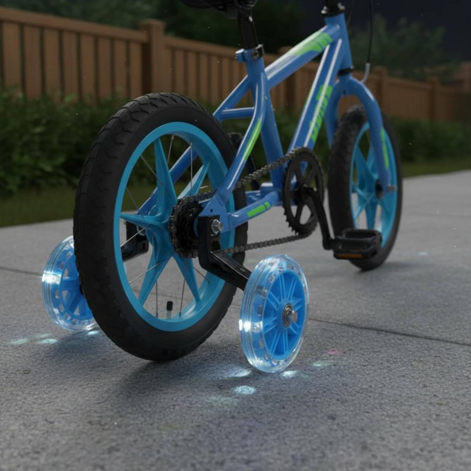 2 Piezas Ruedas Estabilizadoras con Luz LED Antideslizantes Ruedines de Bicicleta Silenciosas para Principiantes, Rosa, 18 Pulgadas