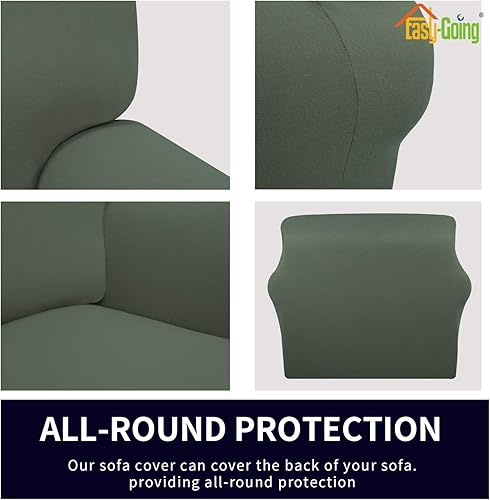 Miniatura 3 de Easy-Going - Funda elástica de forro polar para sofá, de spandex, antideslizante, suave, funda de sofá, protector de muebles lavable con espuma