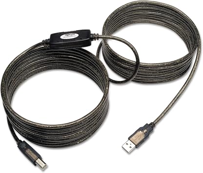 TRIPP LITE Eaton USB 2.0 Hi-Speed A/B Active Repeater Cable M/M 25-ft. U042-025 Silver