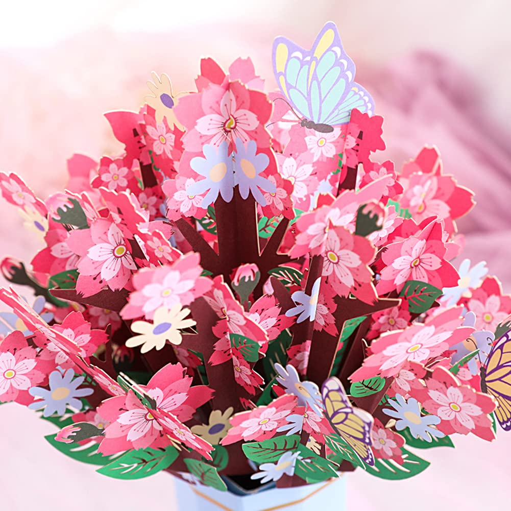 Amazon | 祝福の感謝の花束3Dポップアップグリーティングカードお誕生 
