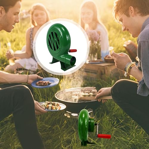 Miniatura 7 de Ventiladores de barbacoa, soplador de barbacoa de 200 W, mini soplador de forja de herrero con conducto de hierro, soplador manual portátil para