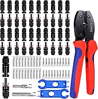 Vista 1 de Kit de conectores de panel solar de 20 pares con herramienta engarzadora, juego de conectores profesionales que incluye alicates de prensado, 2