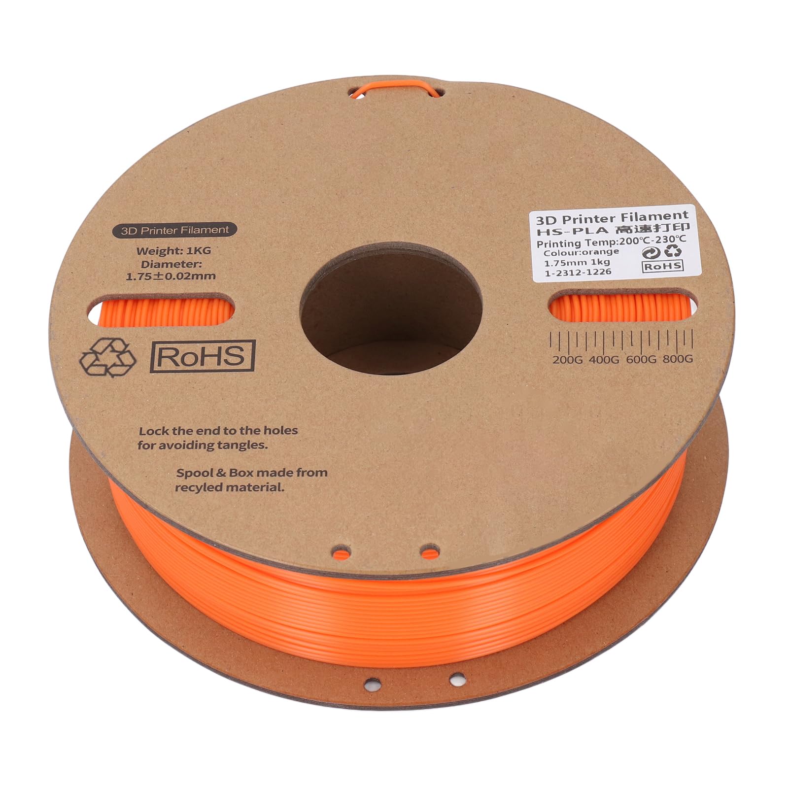 PLA-Filament 1,75 mm Bündel, 3D-Drucker-Filament für Hochgeschwindigkeitsdruck bis zu 600 mm/s, verbesserte Zähigkeit PLA mit hoher Maßgenauigkeit +/- 0,03 mm, kompatibel mit