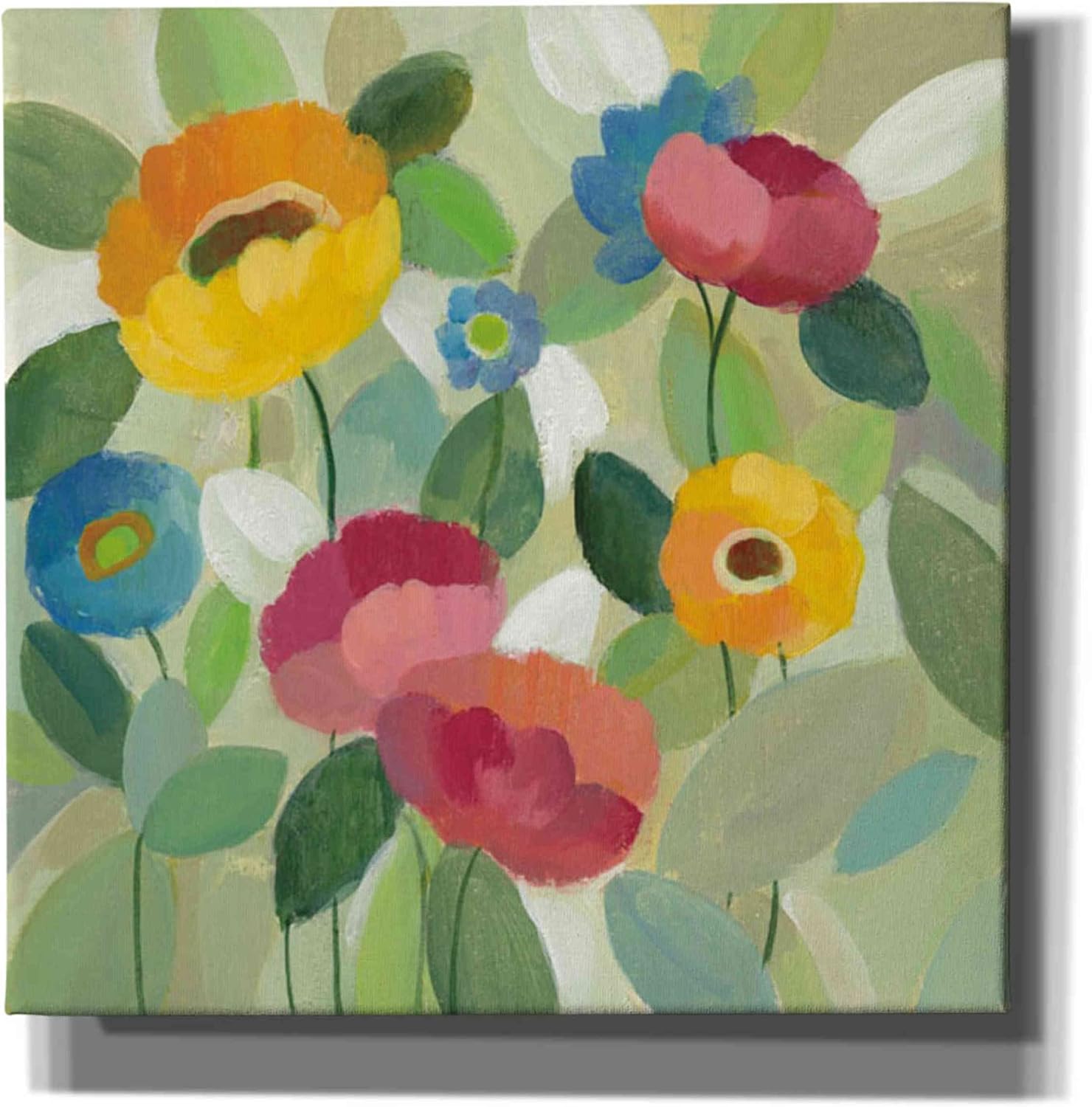 Epic Graffiti 'Fairy Tale Flowers III' by Silvia Vassileva, Canvas Wall Art, 12"x12"