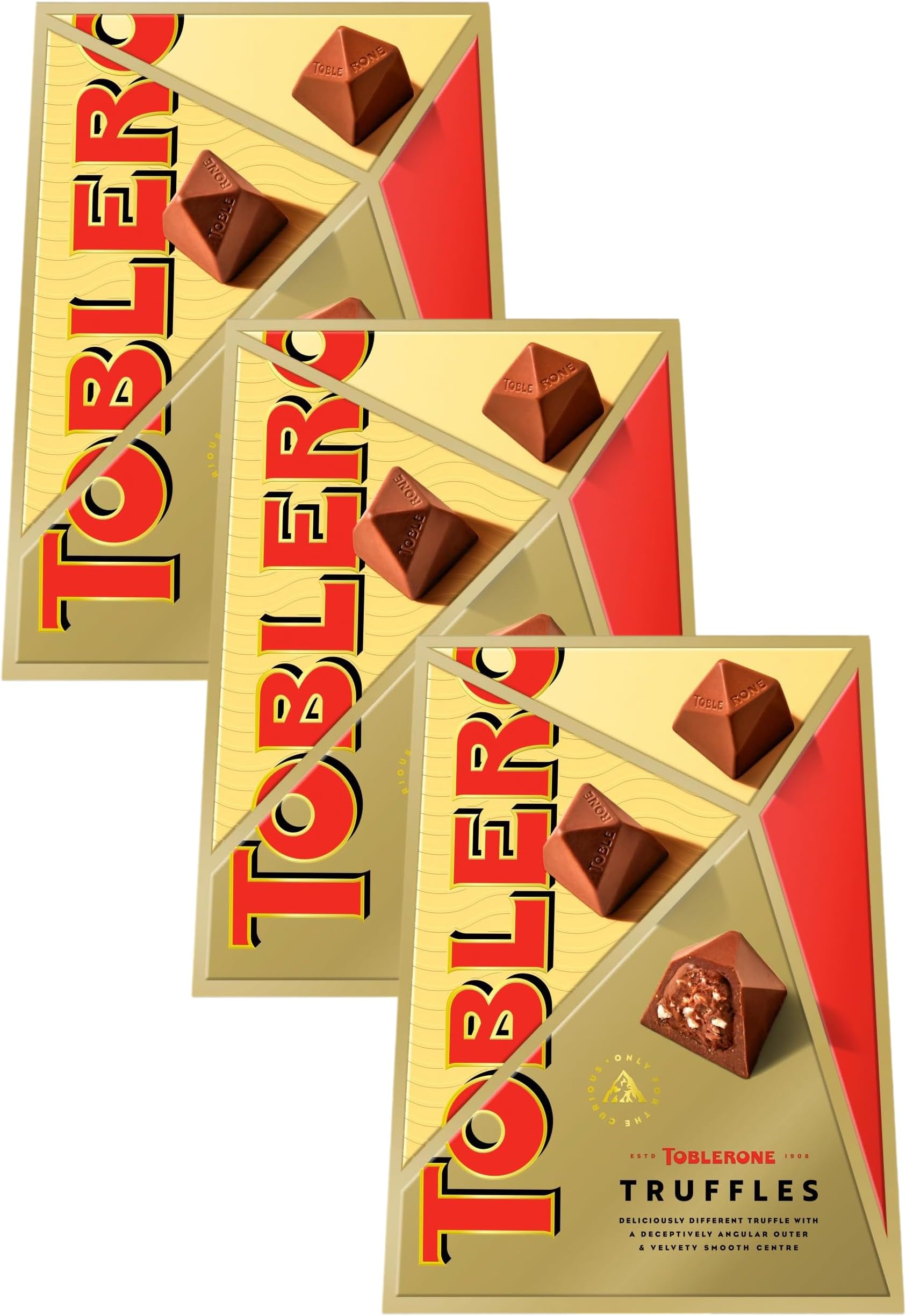 Truffles, Milk Chocolate with Honey and Almond Nougat Filling, Established in Switzerland, Christmas Treat for Gifting, 180g (Pack of 3)
