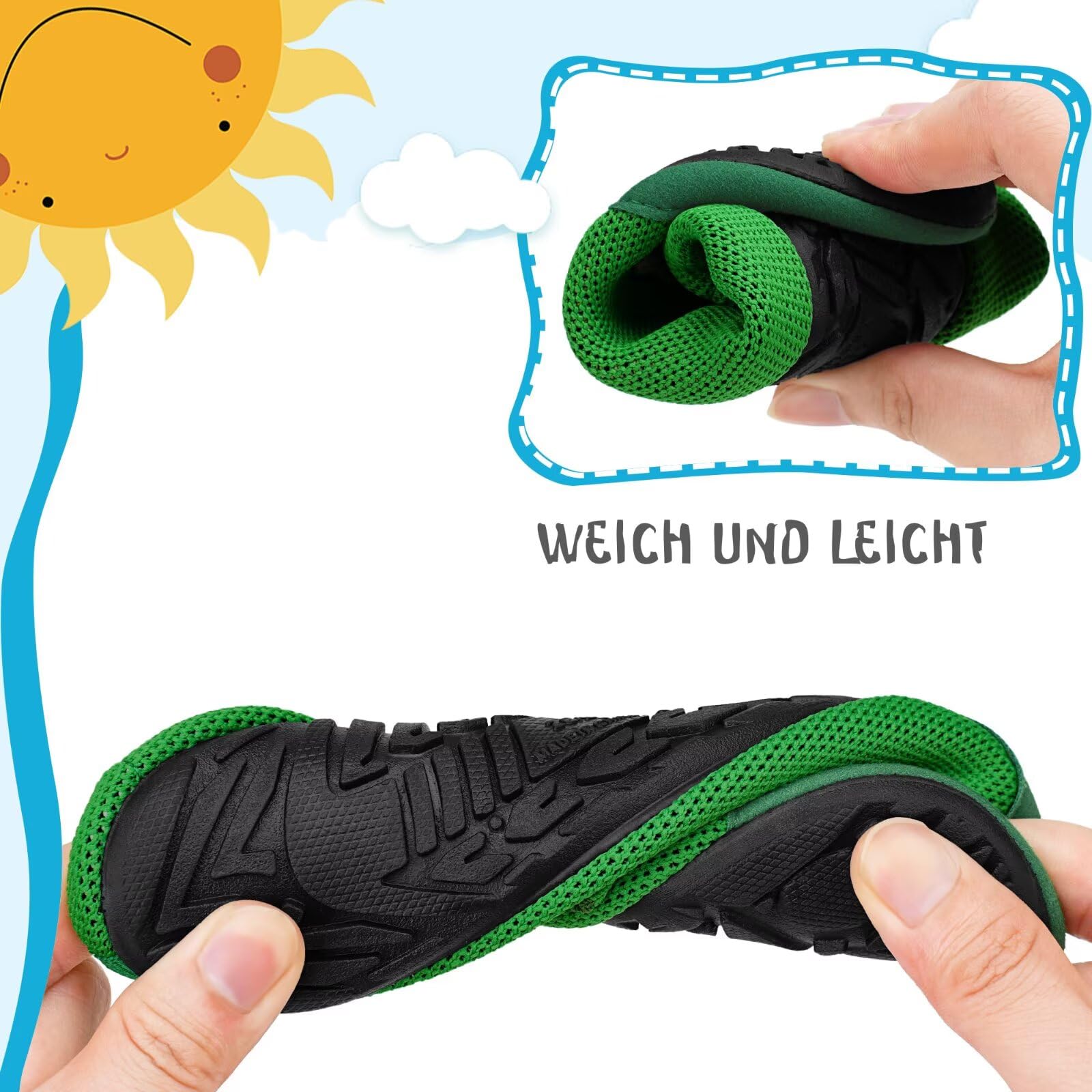 Kyopp Hausschuhe Kinder für Junge mädchen Atmungsaktive Hüttenschuhe Barfußschuhe Kinder Rutschfest Pantoffeln