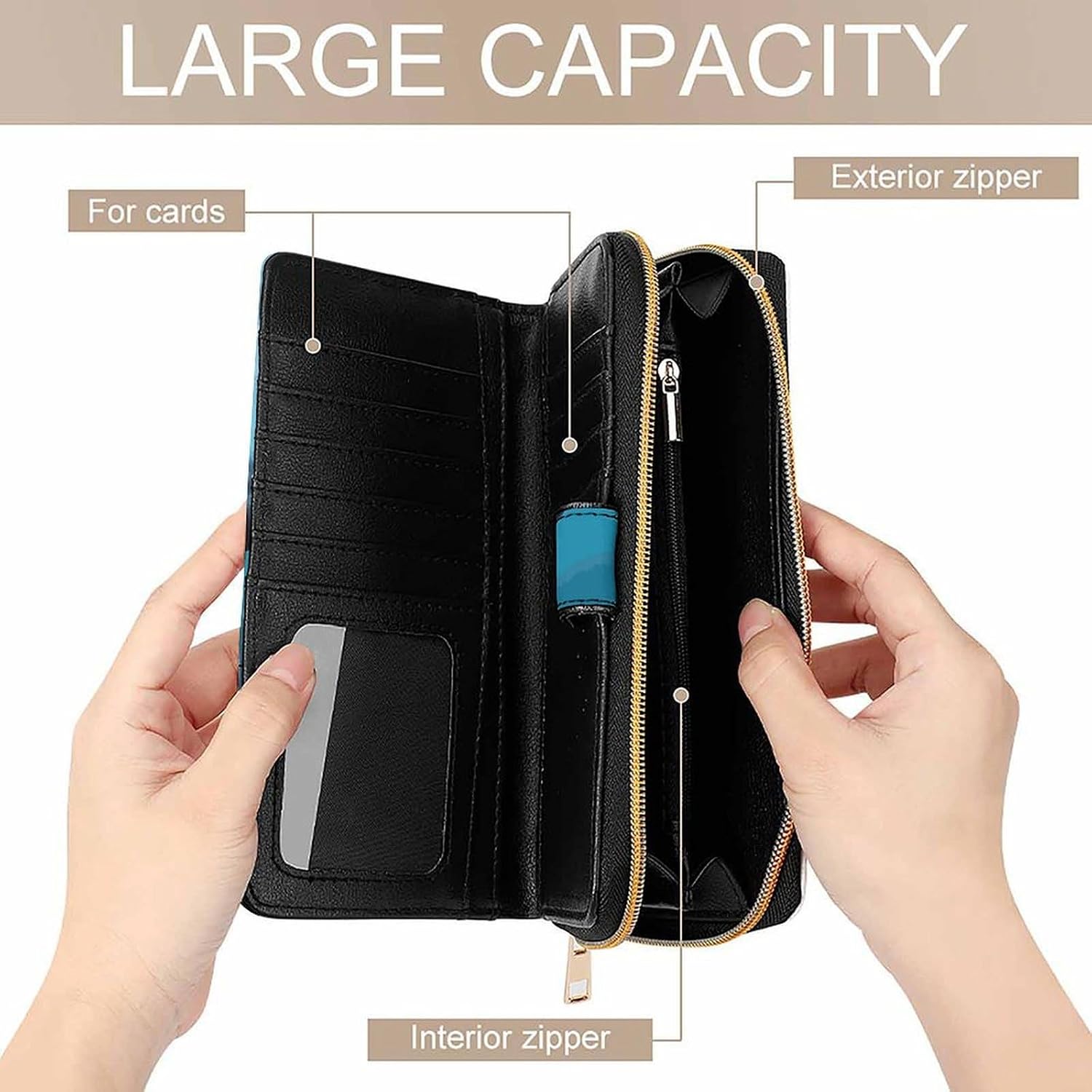 Killer Whale Travel Wallet for Men & Women RFID Blocking Card Organizer Credit Card Holder Large Capacity